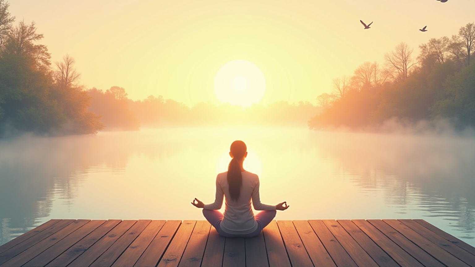 Personne pratiquant une méditation du matin