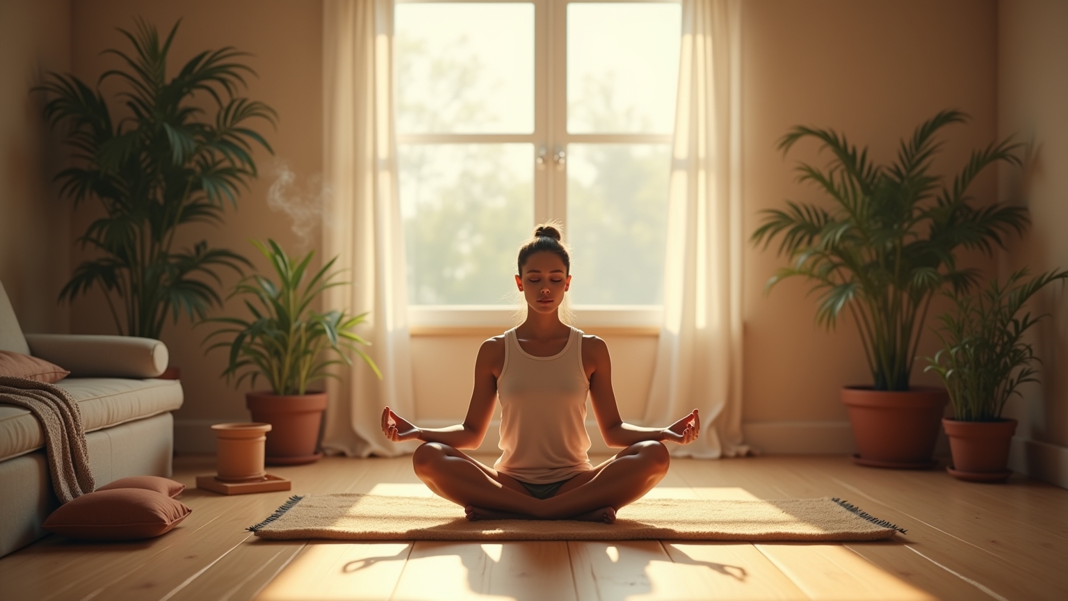 Espace zen pour méditation chez soi