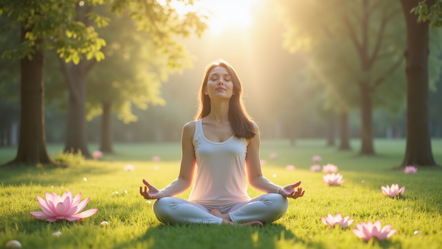 Personne pratiquant une séance de relaxation